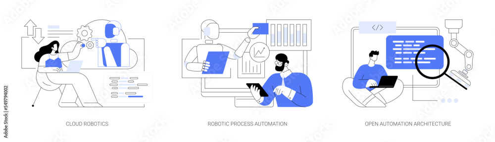 Poster computer science abstract concept vector illustrations.