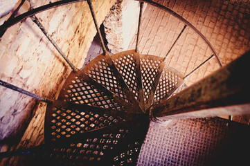rusty spiral staircase