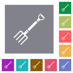 Pitchfork square flat icons