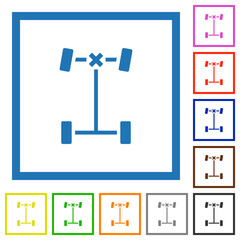 Front differential lock flat framed icons