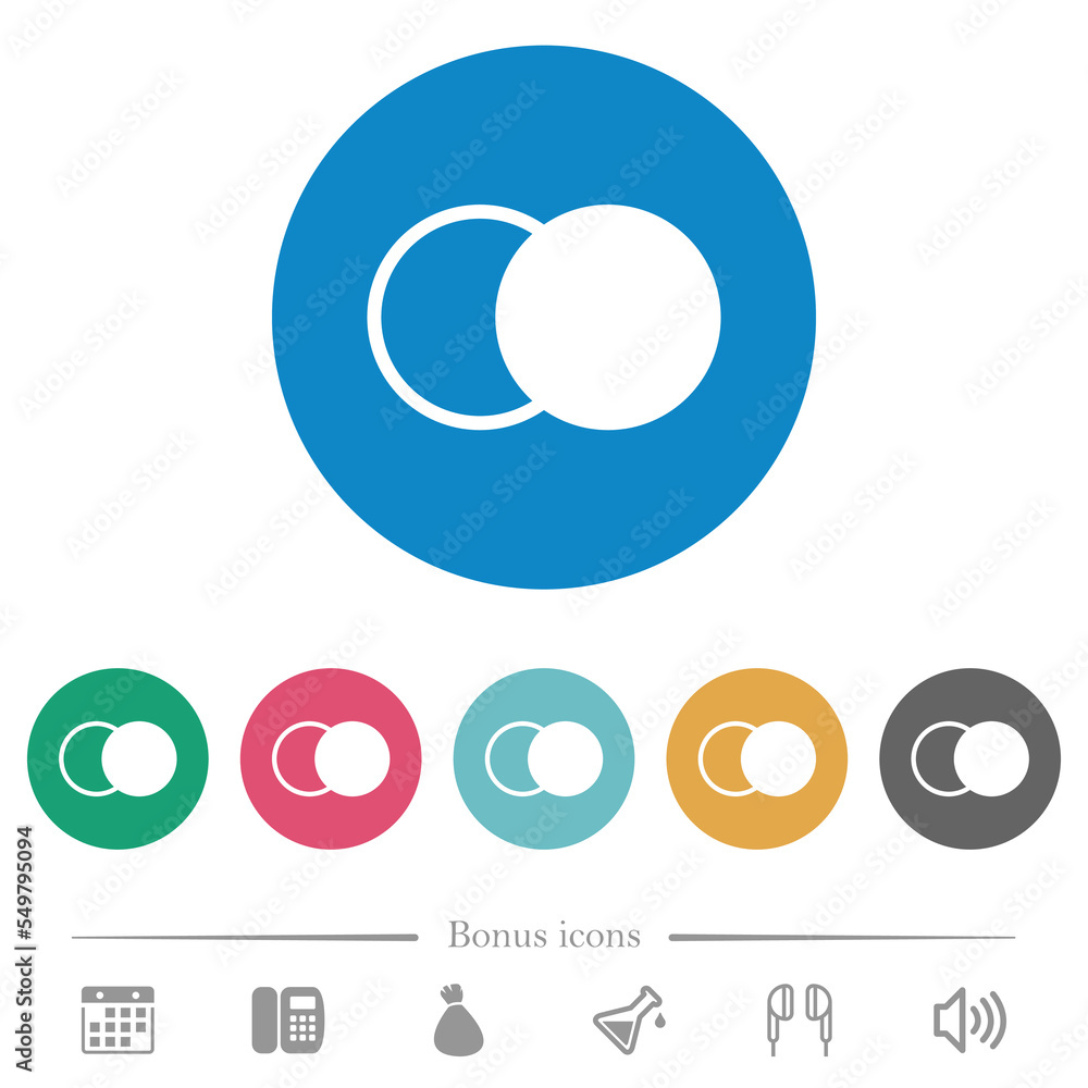 Poster overlapping elements flat round icons