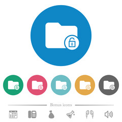 Unlock directory flat round icons
