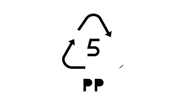 pp recycling plastic product glyph icon animation