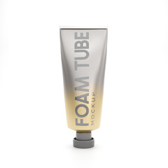 3D rendering facial foam tube mockup