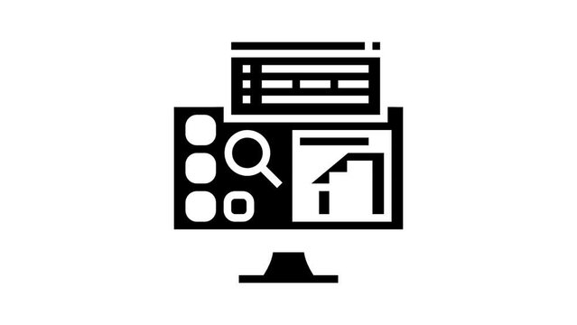 desktop applications glyph icon animation