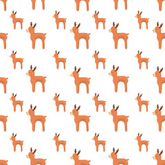 Christmas fawn seamless pattern