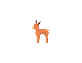 Christmas fawn on a white background