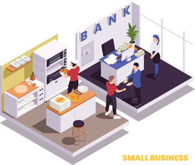 Small Business Isometric Composition