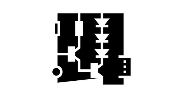 circuit diagram glyph icon animation
