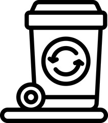 Recycle bin icon outline vector. Energy power. Bio fuel