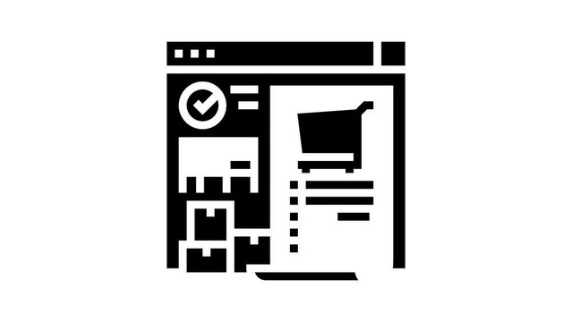 purchase order report glyph icon animation