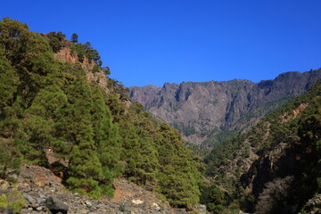 Fototapeta na wymiar View on the Taburiente Caldera National Park In La Palma 