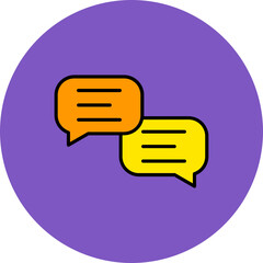 Chat Multicolor Circle Filled Line Icon