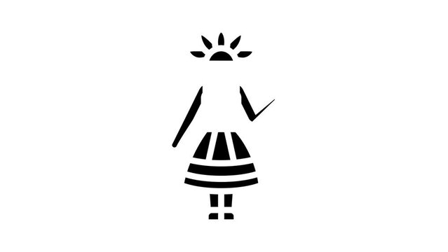 fiesta woman glyph icon animation