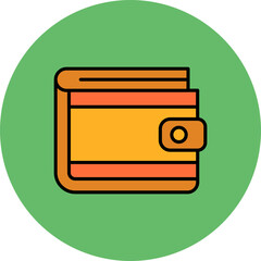 Wallet Multicolor Circle Filled Line Icon