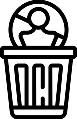 Garbage bin icon outline vector. Social account. Web delete