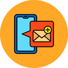 Email Multicolor Circle Filled Line Icon