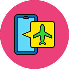 Airplane Mode Multicolor Circle Filled Line Icon