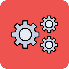 Setting Multicolor Round Corner Filled Line Icon