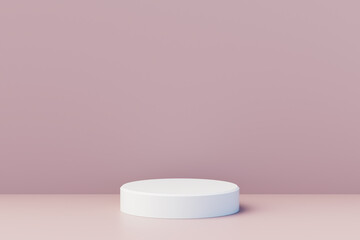 Abstract background with realistic step empty pedestal podium. Futuristic Minimal wall scene mockup product display. Geometric forms. Stage for showcase. 3d rendering