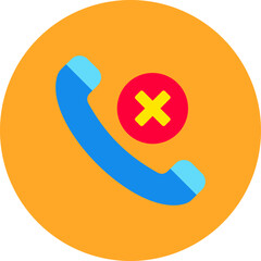 Call Missed Multicolor Circle Flat Icon