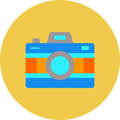 Camera Multicolor Circle Flat Icon
