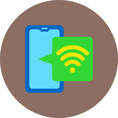 Wifi Multicolor Circle Flat Icon