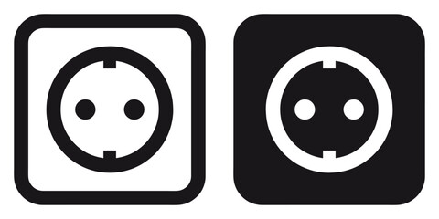 ofvs243 OutlineFilledVectorSign ofvs - power socket vector icon . mains outlet sign . isolated transparent . outline and filled version . AI 10 / EPS 10 . g11583