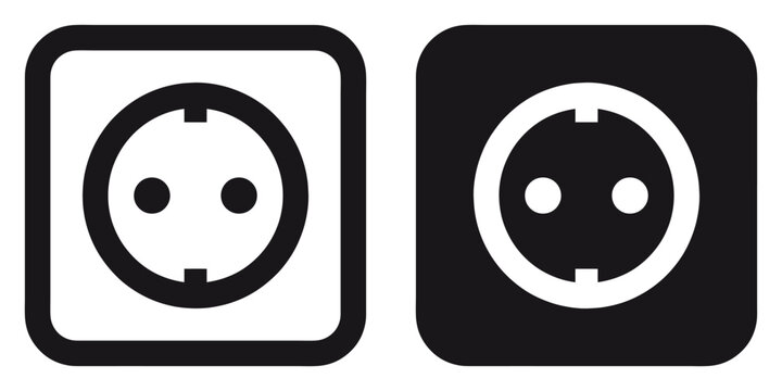 ofvs243 OutlineFilledVectorSign ofvs - power socket vector icon . mains outlet sign . isolated transparent . outline and filled version . AI 10 / EPS 10 . g11583