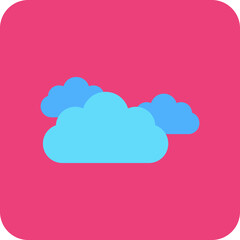 Clouds Multicolor Round Corner Flat Icon