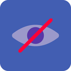 Hide Multicolor Round Corner Flat Icon