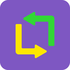 Swap Multicolor Round Corner Flat Icon