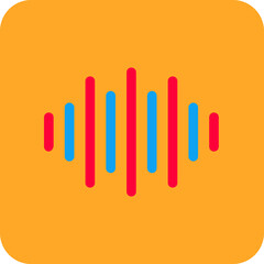 Voice Multicolor Round Corner Flat Icon