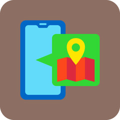 Location Multicolor Round Corner Flat Icon