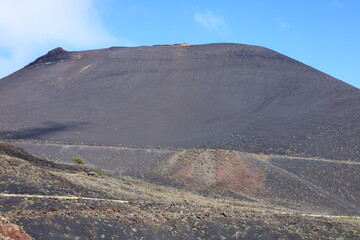 View on the Teneguia volcano in the south of La Palma