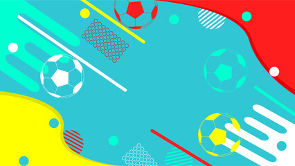 Abstract football background blue yellow red vector illustration