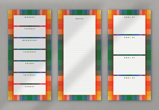 Set of 3 Colourful Planners