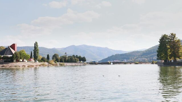 Lake on Cerna River  in Orsova, Romania.
