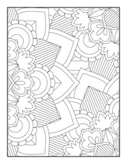 Flower Mandala Coloring Pages, Floral Mandala Coloring Pages, Pattern Coloring Page. Adult Coloring Page.