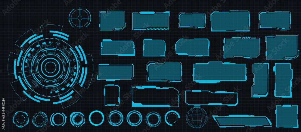 Aufkleber abstract technology futuristic concept hud interface hologram elements of digital data and circle