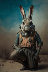 warrior rabbit with human body