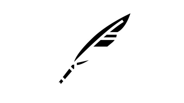 pen feather soft fluffy glyph icon animation