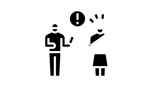 sex crime glyph icon animation