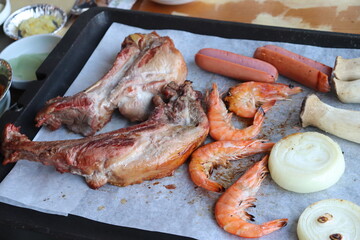 South Korea food. Korean bbq cook