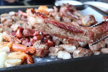 South Korea food. Korean bbq cook