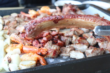 South Korea food. Korean bbq cook