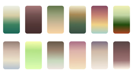 Gradients earth colorful swatches set vector