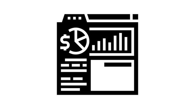 sales report glyph icon animation