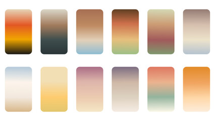 Gradients fall colorful swatches set vector