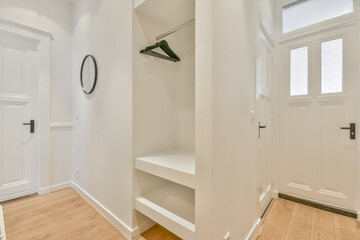 Corridor of modern flat with large wardrobe